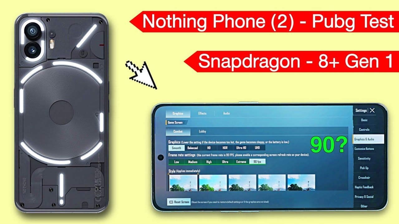 Nothing Phone 2 software update supports BGMI/PUBGM 90fps 